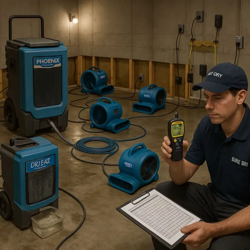 Structural Drying and Dehumidification process in Weatherly, PA
